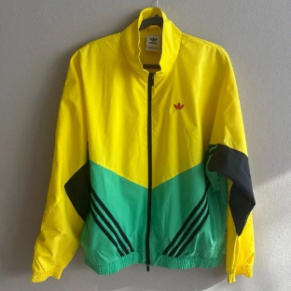 Adidas Originals Men Warm Up Track Tops Yellow And Energy Green Medium